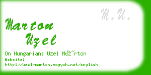 marton uzel business card